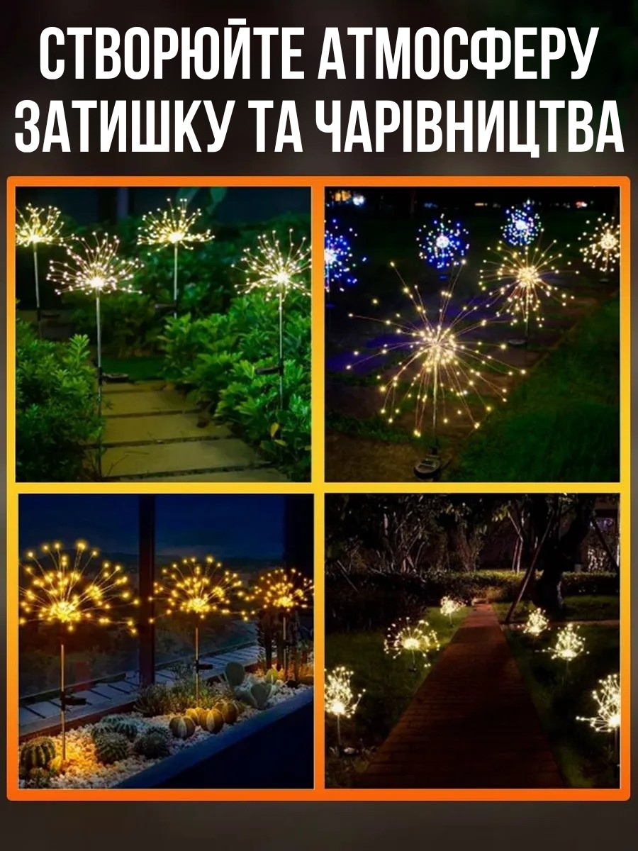 Садовий світильник на сонячній батареї «Феєрверк»